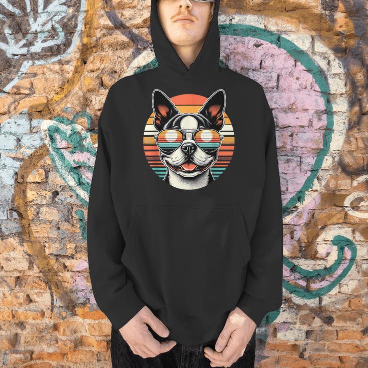 Retro Sunset Sunglasses Boston Terrier Boston Bull Bostie Men Hoodie, gift for family, gift for coworker
