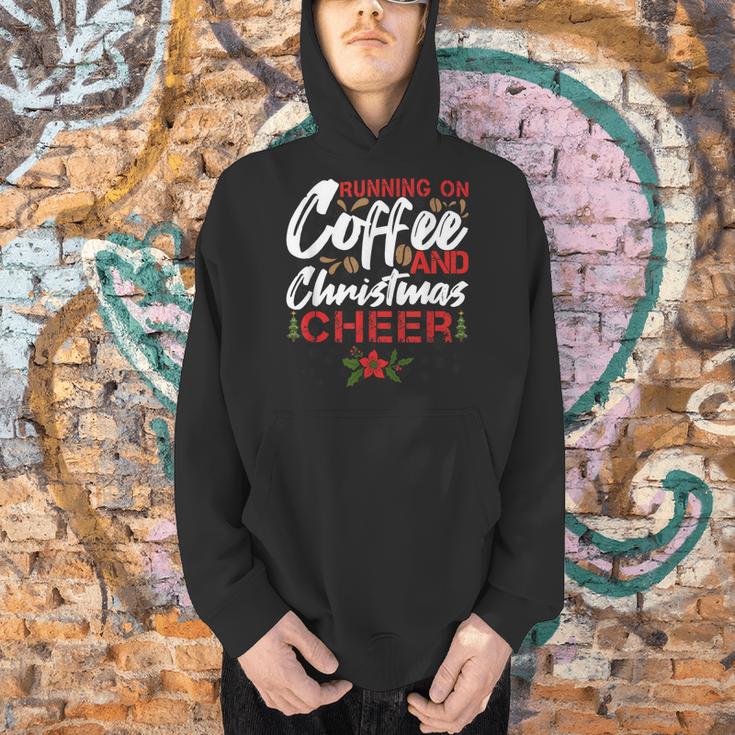 Running On Coffee And Christmas Cheer Lover Teacher For Men Women Kids Men Hoodie, gift for family, gift for coworker Running On Coffee And Christmas Cheer Lover Teacher For Men Women Kids Men Hoodie, gift for family, gift for coworker