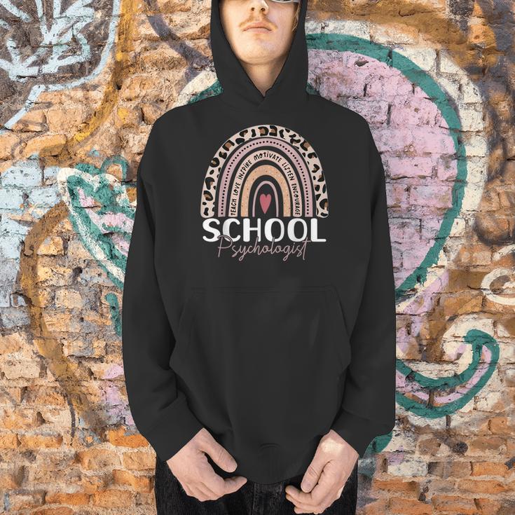 School Psych Teacher School Psychologist Leopard Rainbow Men Hoodie, gift for family, gift for coworker School Psych Teacher School Psychologist Leopard Rainbow Men Hoodie, gift for family, gift for coworker