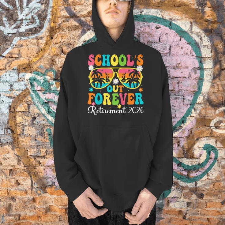 School's Out Forever Retirement 2026 Retro Retired Teacher Men Hoodie, gift for family, gift for coworker School's Out Forever Retirement 2026 Retro Retired Teacher Men Hoodie, gift for family, gift for coworker