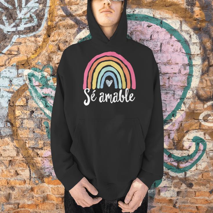 Sé Amable Spanish Bilingual Teacher Be Kind Boho Rainbow Men Hoodie, gift for family, gift for coworker Sé Amable Spanish Bilingual Teacher Be Kind Boho Rainbow Men Hoodie, gift for family, gift for coworker