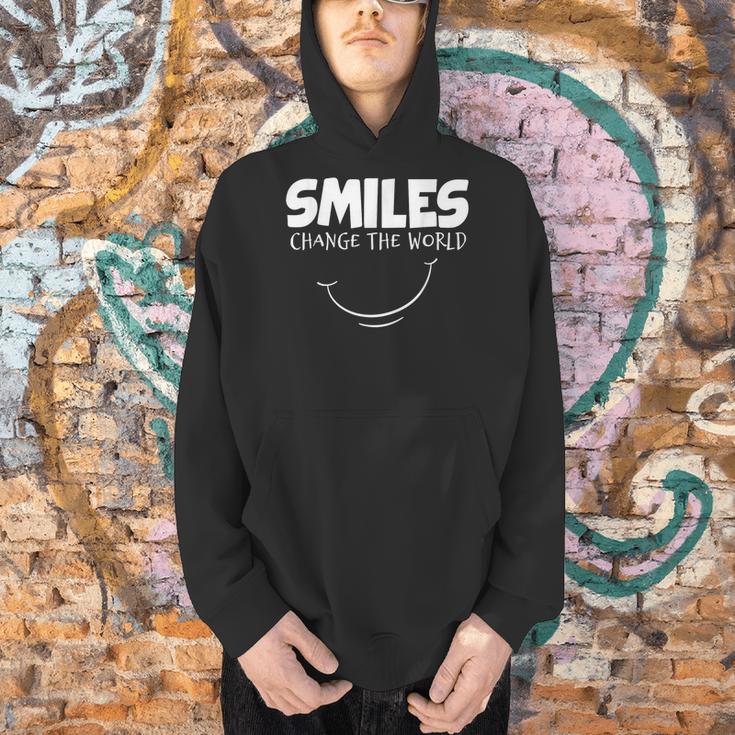 Smile Smiles Change The World Teacher T-Shirt Happy T-Shirt Men Hoodie, gift for family, gift for coworker
