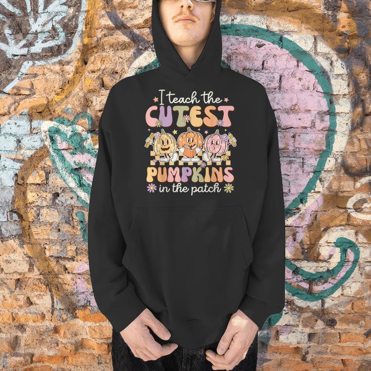I Teach The Cutest Pumpkins In The Patch Teacher Retro Men Hoodie, gift for family, gift for coworker