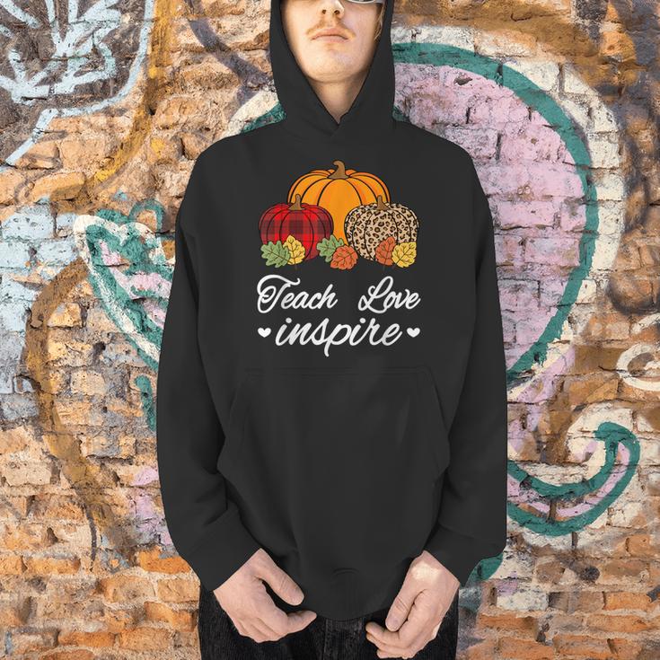 Teach Love Inspire Autumn Fall Plaid Leopard Pumpkin Teacher For Men Women Kids Men Hoodie, gift for family, gift for coworker Teach Love Inspire Autumn Fall Plaid Leopard Pumpkin Teacher For Men Women Kids Men Hoodie, gift for family, gift for coworker