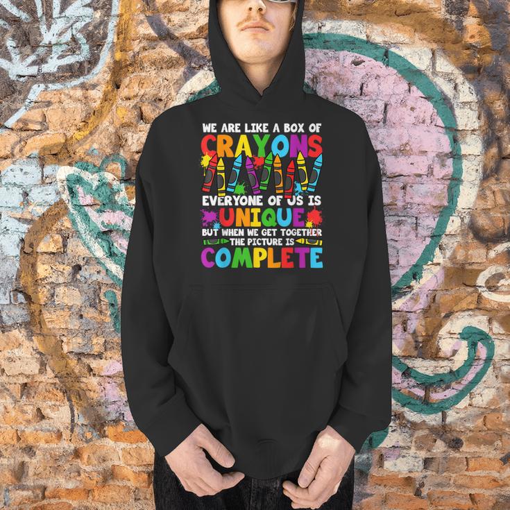 Teacher We Are Like A Box Of Crayons Back To School Men Hoodie, gift for family, gift for coworker Teacher We Are Like A Box Of Crayons Back To School Men Hoodie, gift for family, gift for coworker