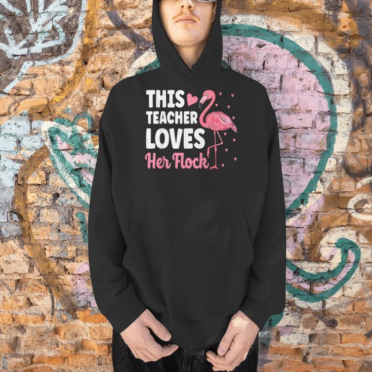 This Teacher Loves Her Flock Teaching Flamingo Girl Men Hoodie, gift for family, gift for coworker