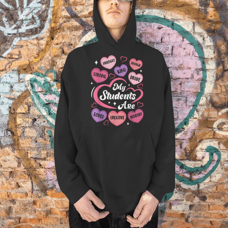 Teacher Positive Affirmations Candy Heart Valentine's Day Men Hoodie, gift for family, gift for coworker Teacher Positive Affirmations Candy Heart Valentine's Day Men Hoodie, gift for family, gift for coworker