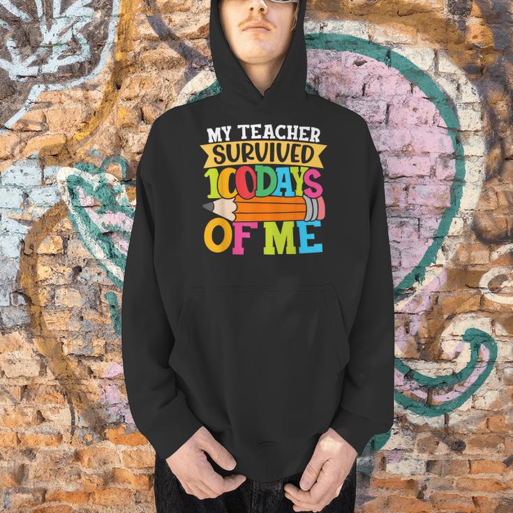 My Teacher Survived 100 Days Of Me 100th Day Of School Kids Men Hoodie, gift for family, gift for coworker My Teacher Survived 100 Days Of Me 100th Day Of School Kids Men Hoodie, gift for family, gift for coworker