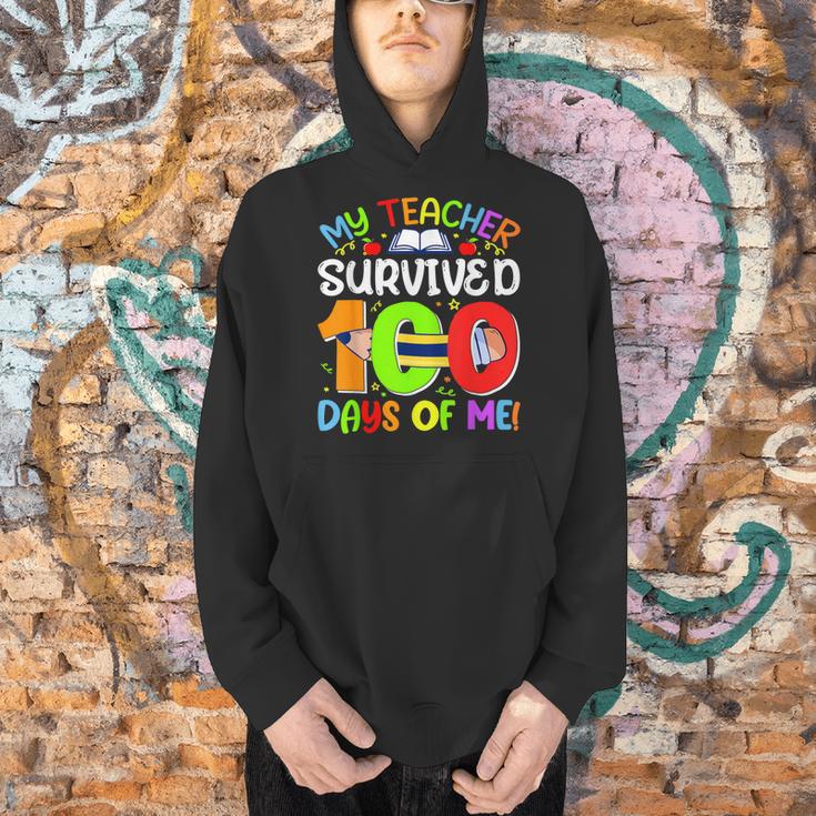 My Teacher Survived 100 Days Of Me 100 Days Of School Men Hoodie, gift for family, gift for coworker My Teacher Survived 100 Days Of Me 100 Days Of School Men Hoodie, gift for family, gift for coworker