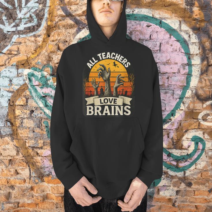 Teacher All Teachers Love Brains Halloween Men Hoodie, gift for family, gift for coworker