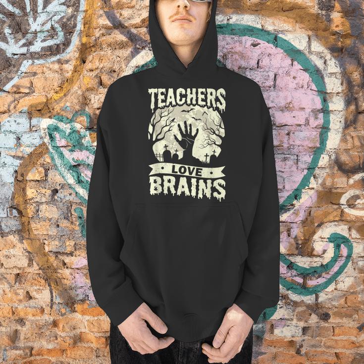 Teachers Love Brains Halloween Costume Boo Trick Teach Men Hoodie, gift for family, gift for coworker