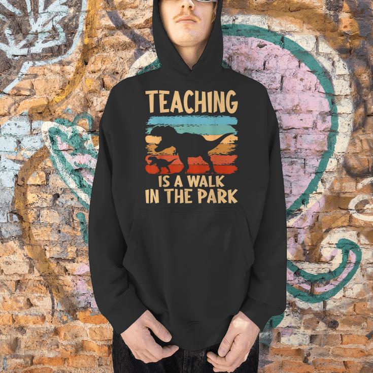 Teaching Is a Walk In Park Dinosaur Teacher Men Hoodie, gift for family, gift for coworker