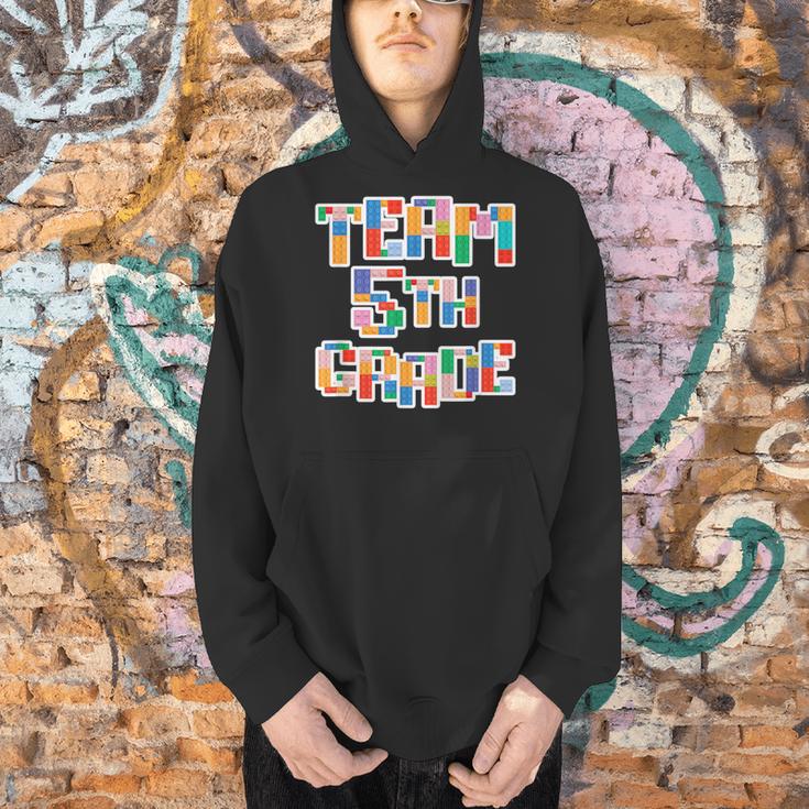 Team 5th Grade Building Blocks Bricks Theme Teacher Team For Men Women Kids Men Hoodie, gift for family, gift for coworker