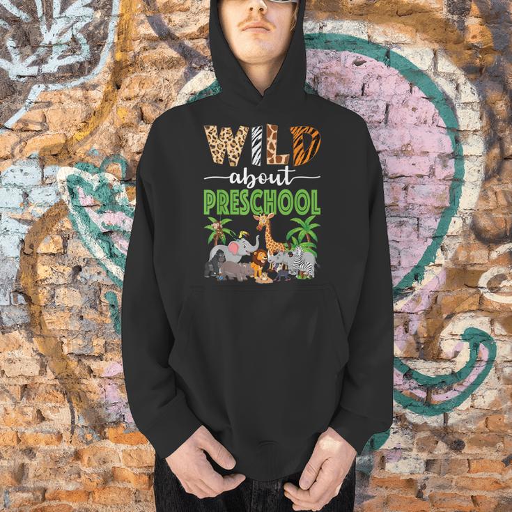 Wild About Preschool Teacher Student Preschool Zoo Safari Men Hoodie, gift for family, gift for coworker