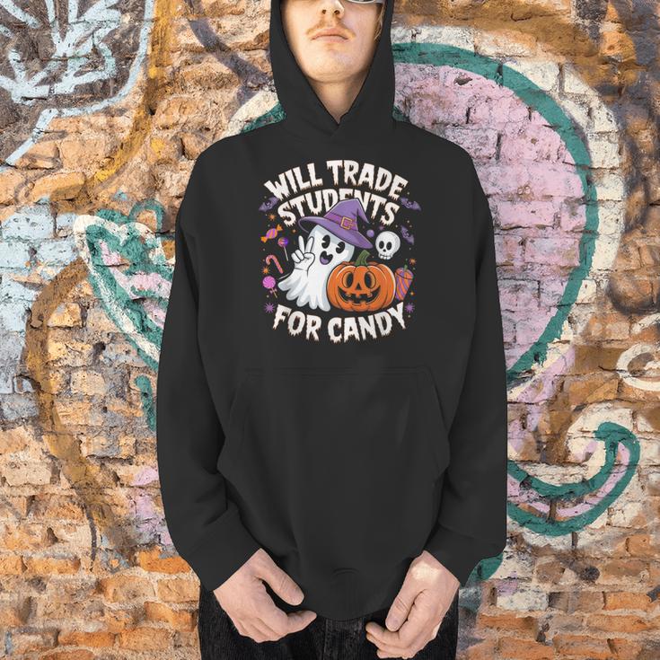 Will Trade Students For Candy Halloween Teacher Men Hoodie, gift for family, gift for coworker Will Trade Students For Candy Halloween Teacher Men Hoodie, gift for family, gift for coworker