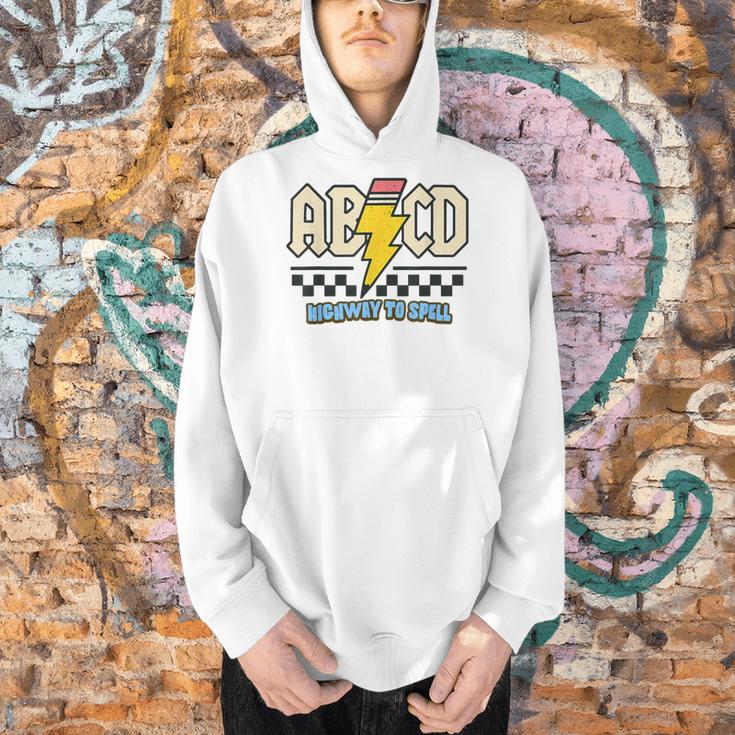 ABCD Highway To Spell Pencil Teacher & Student Font Me Men Hoodie, gift for family, gift for coworker ABCD Highway To Spell Pencil Teacher & Student Font Me Men Hoodie, gift for family, gift for coworker