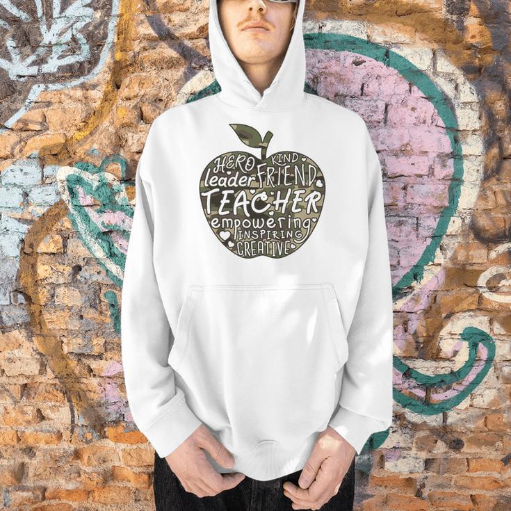 Apple Camoflauge Clothing Camo Student Teacher Cute School Men Hoodie, gift for family, gift for coworker