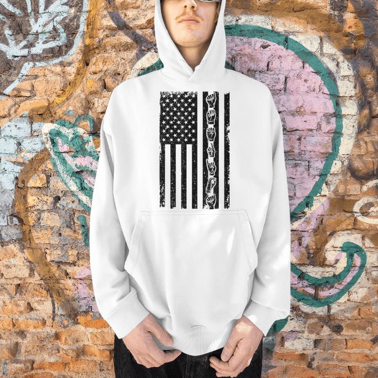ASL Flag Sign Language Deaf ASL Teacher For Men Women Men Hoodie, gift for family, gift for coworker