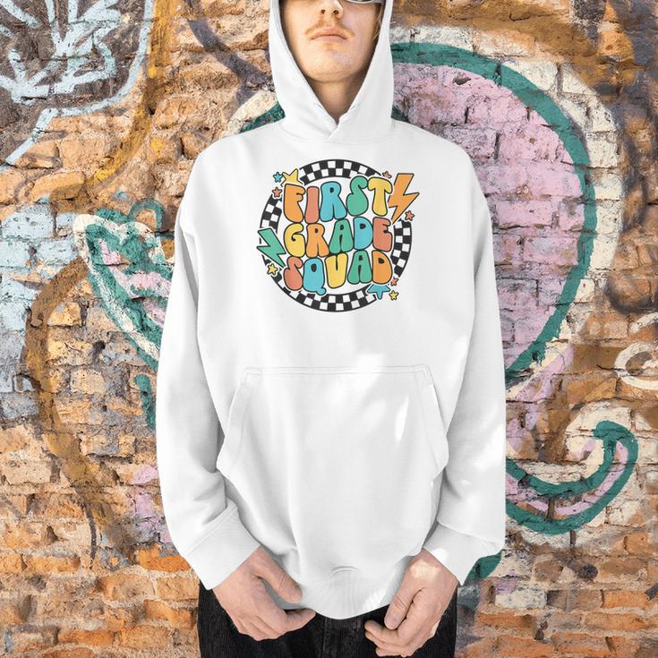 Back To School Groovy Teacher 1st First Grade Crew Squad Men Hoodie, Groovy Teacher Hoodies, First Grade Teacher Hoodies, gift for family, gift for coworker Back To School Groovy Teacher 1st First Grade Crew Squad Men Hoodie, Groovy Teacher Hoodies, First Grade Teacher Hoodies, gift for family, gift for coworker