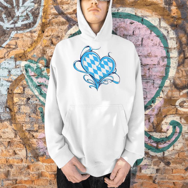 Bavarian Flag As Heart Blue Diamond Bavaria Men Hoodie, gift for family, gift for coworker