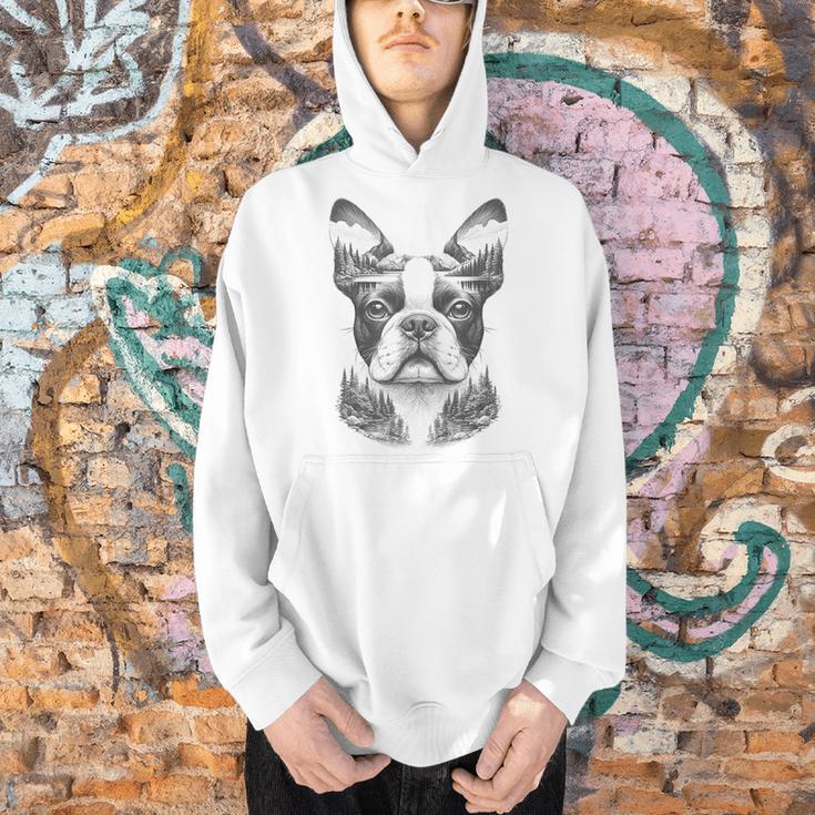 Boston Terrier Dog Bostie Nature Memorial Idea Men Women Men Hoodie, gift for family, gift for coworker