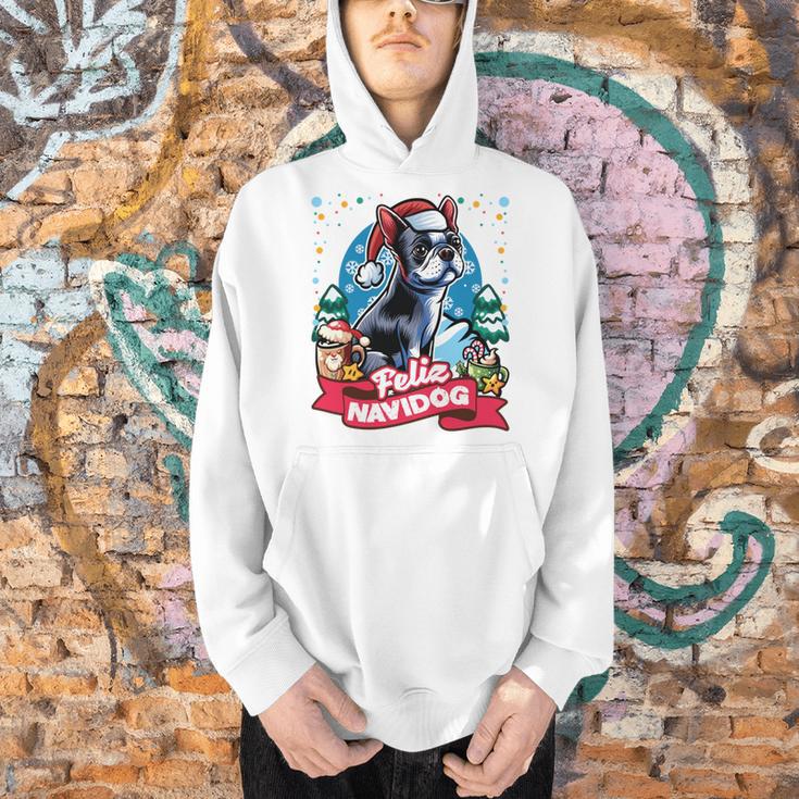 Boston Terrier Santa Claus Coffee Mug Merry Christmas Dogs Men Hoodie, Boston Terrier Christmas Hoodies, gift for family, gift for coworker