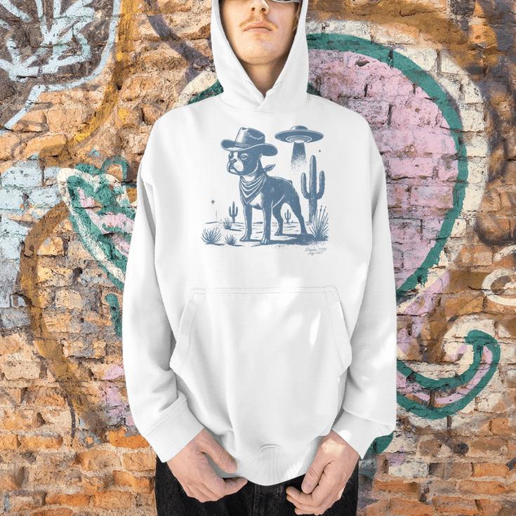 Boston Terrier UFO Cowboy Dog Dog Mom Dog Dad Alien Dog Men Hoodie, Boston Terrier Mom Hoodies, Boston Terrier Dad Hoodies, gift for family, gift for coworker