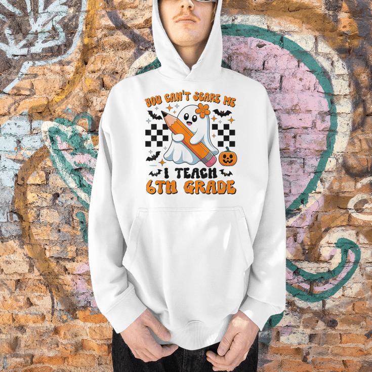 You Can't Scare Me I Teach 6th Grade Retro Teacher Halloween Men Hoodie, gift for family, gift for coworker
