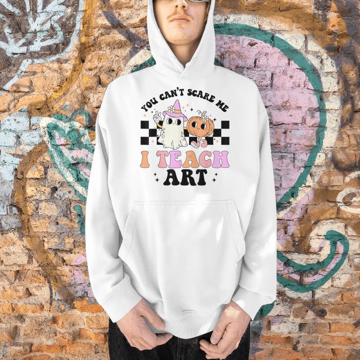 You Can't Scare Me I Teach Art Retro Teacher Ghost Halloween Men Hoodie, gift for family, gift for coworker