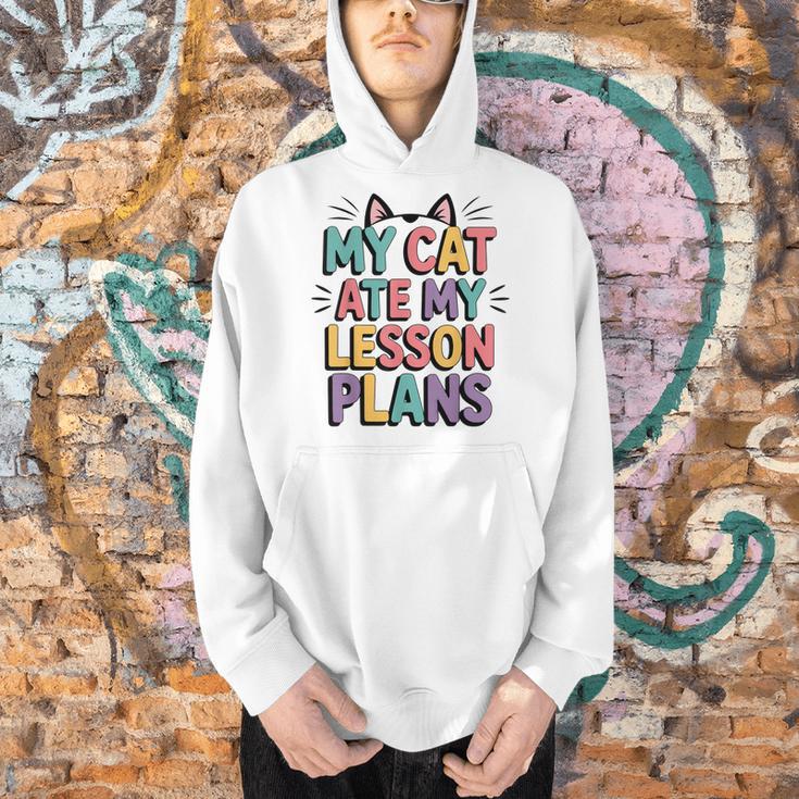 My Cat Ate My Lesson Plans Teacher Cat Humor Men Hoodie, gift for family, gift for coworker My Cat Ate My Lesson Plans Teacher Cat Humor Men Hoodie, gift for family, gift for coworker