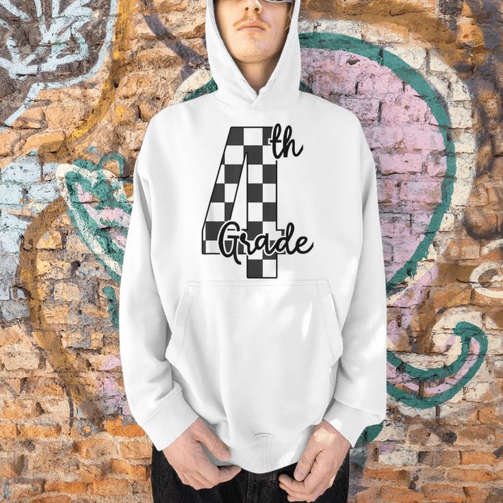 Checkered Fourth Grade Back To School Teachers Students Men Hoodie, gift for family, gift for coworker Checkered Fourth Grade Back To School Teachers Students Men Hoodie, gift for family, gift for coworker