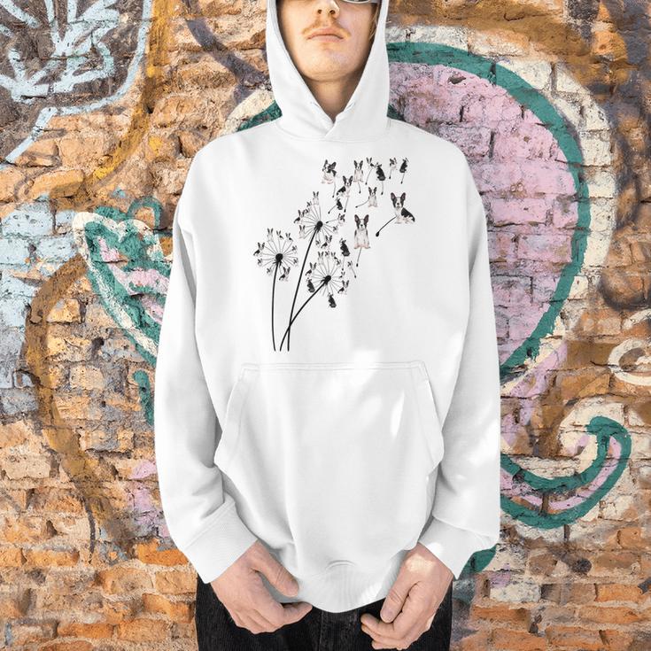 Dandelion Boston Terrier Flower Floral Bostie Tree Men Hoodie, gift for family, gift for coworker