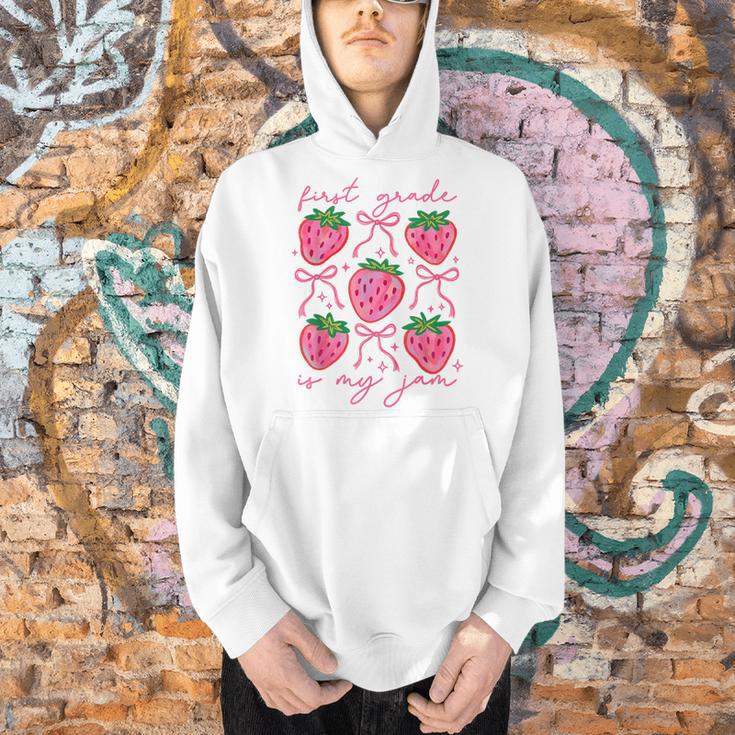 First Grade Is My Jam Strawberry First Grade Teacher Women Men Hoodie, First Grade Teacher Hoodies, gift for family, gift for coworker First Grade Is My Jam Strawberry First Grade Teacher Women Men Hoodie, First Grade Teacher Hoodies, gift for family, gift for coworker