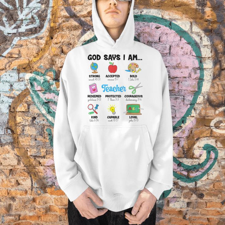 God Says Im Teacher Christian Back To School Religious Men Hoodie, gift for family, gift for coworker God Says Im Teacher Christian Back To School Religious Men Hoodie, gift for family, gift for coworker