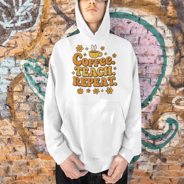 Groovy Coffee Teach Repeat Retro Teacher Men Hoodie, Groovy Teacher Hoodies, gift for family, gift for coworker Groovy Coffee Teach Repeat Retro Teacher Men Hoodie, Groovy Teacher Hoodies, gift for family, gift for coworker