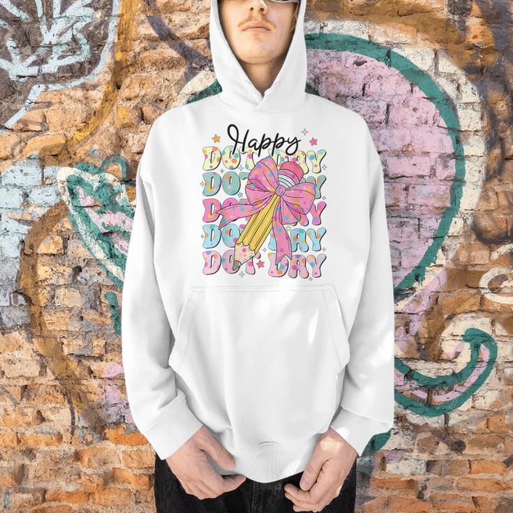 Happy Dot Day 2025 Coquette Bow Teachers Kids Boys Girls Men Hoodie, gift for family, gift for coworker Happy Dot Day 2025 Coquette Bow Teachers Kids Boys Girls Men Hoodie, gift for family, gift for coworker