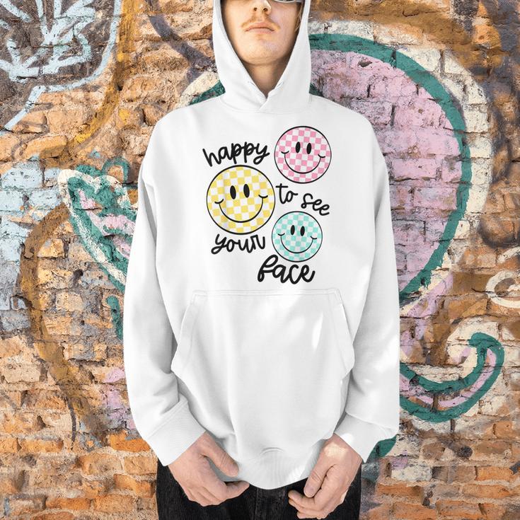 Happy To See Your Face Smile Face Teacher Back To School Men Hoodie, gift for family, gift for coworker Happy To See Your Face Smile Face Teacher Back To School Men Hoodie, gift for family, gift for coworker