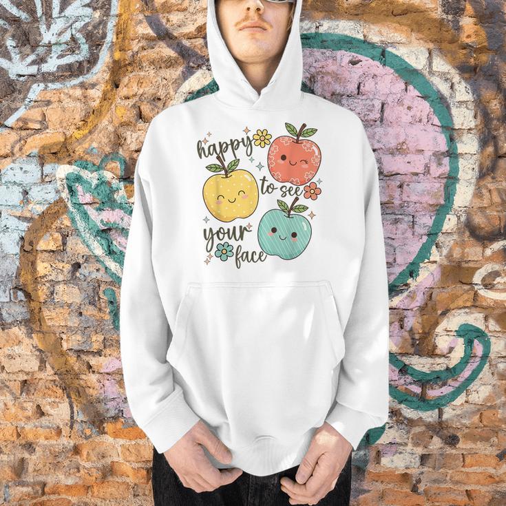 Happy To See Your Face Teacher Apple Men Hoodie, gift for family, gift for coworker Happy To See Your Face Teacher Apple Men Hoodie, gift for family, gift for coworker