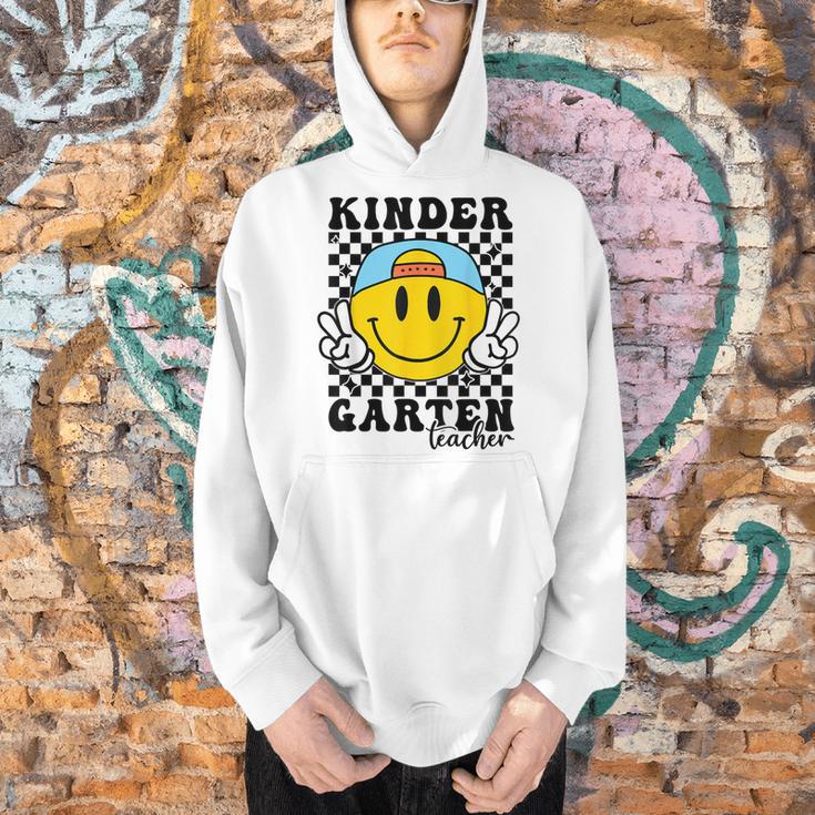 Kindergarten Teacher Hippie Smile Face Back School Men Hoodie, gift for family, gift for coworker Kindergarten Teacher Hippie Smile Face Back School Men Hoodie, gift for family, gift for coworker