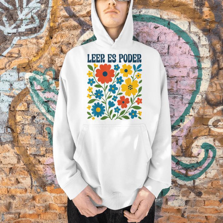 Leer Es Poder Cute Floral Boho Spanish Teacher Reading Men Hoodie, gift for family, gift for coworker Leer Es Poder Cute Floral Boho Spanish Teacher Reading Men Hoodie, gift for family, gift for coworker