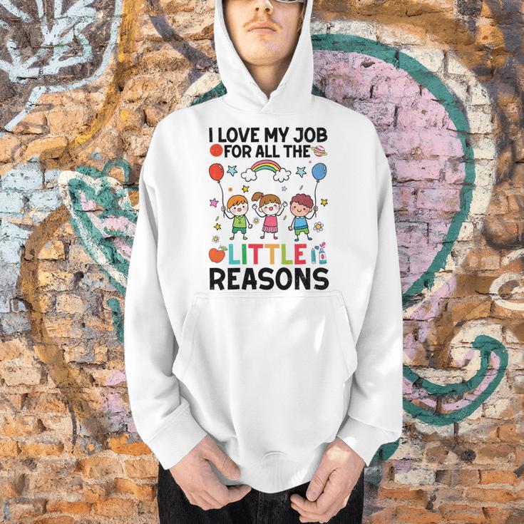 Love Job For Little Reasons Daycare Teacher Graphic Men Hoodie, gift for family, gift for coworker