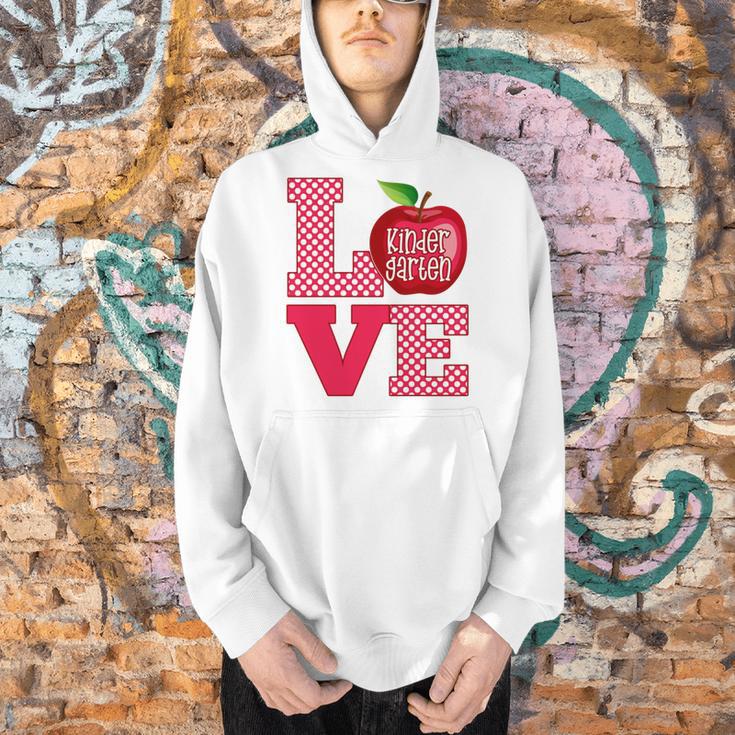 Love Kindergarten Cute Apple School Teacher Men Hoodie, gift for family, gift for coworker