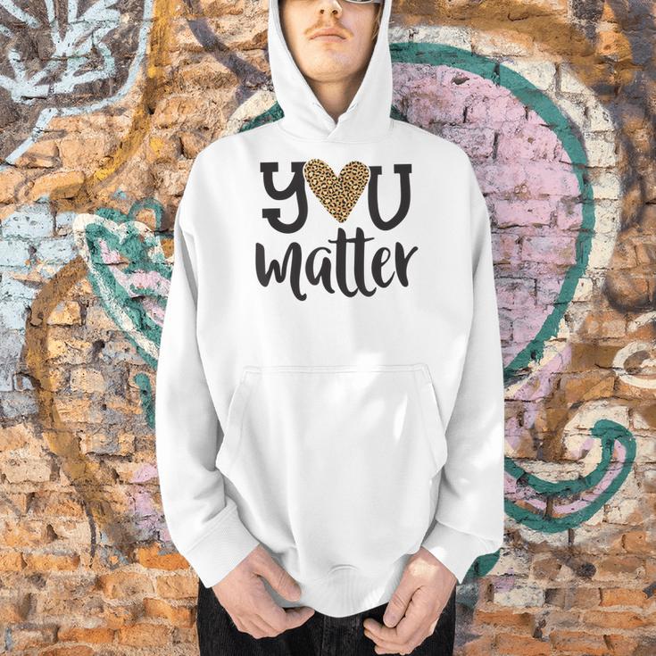 You Matter Leopard Print Teacher Kind Counselor Kindness Men Hoodie, gift for family, gift for coworker