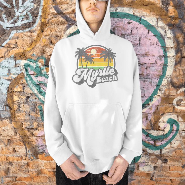 Myrtle Beach South Carolina Retro 70s Vintage Vacation Men Hoodie, gift for family, gift for coworker