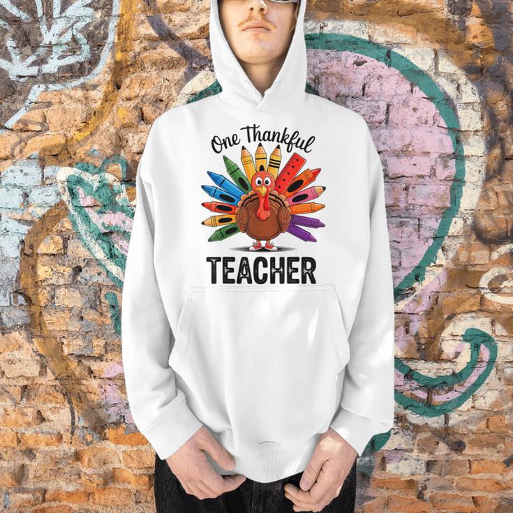 One Thankful Teacher Thanksgiving TurkeyCute Pencil Men Hoodie, gift for family, gift for coworker