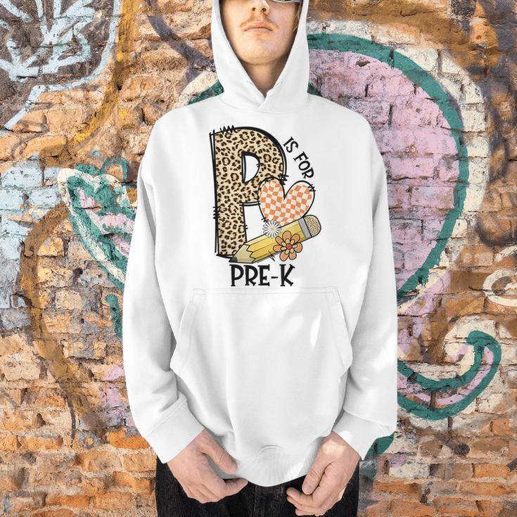 P Is For Pre K Teacher Leopard First Day Of School For Men Women Girls Kids Men Hoodie, gift for family, gift for coworker