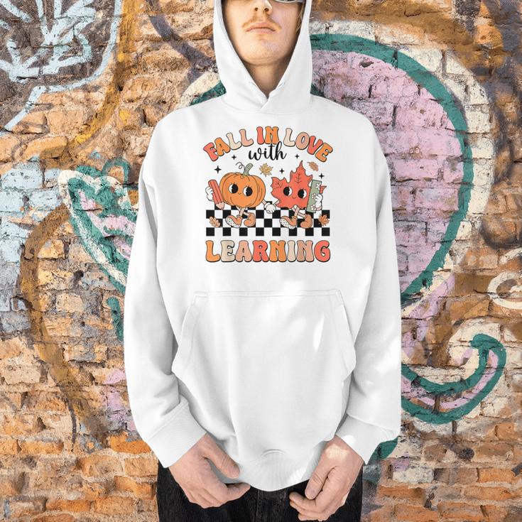 Retro Fall In Love With Learning Autumn Pumpkin Teacher Men Hoodie, gift for family, gift for coworker Retro Fall In Love With Learning Autumn Pumpkin Teacher Men Hoodie, gift for family, gift for coworker