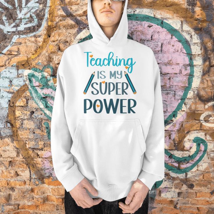 Retro Groovy Teaching Is My Super Power Teacher's Present Men Women Men Hoodie, gift for family, gift for coworker