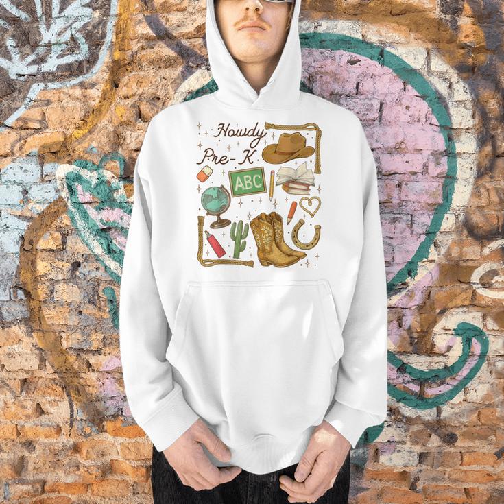 Retro Howdy Pre-K Back To School Western Teacher Men Hoodie, gift for family, gift for coworker