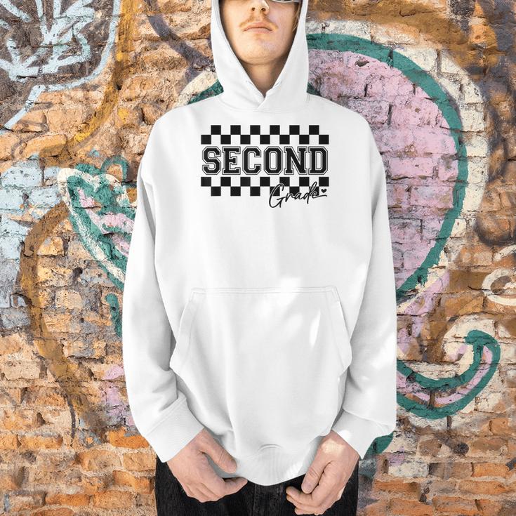 Second Grade Checkered Teacher 1st Day Back To School Women Men Hoodie, gift for family, gift for coworker